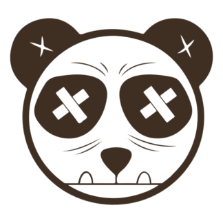 Tough Panda Decal (Brown)